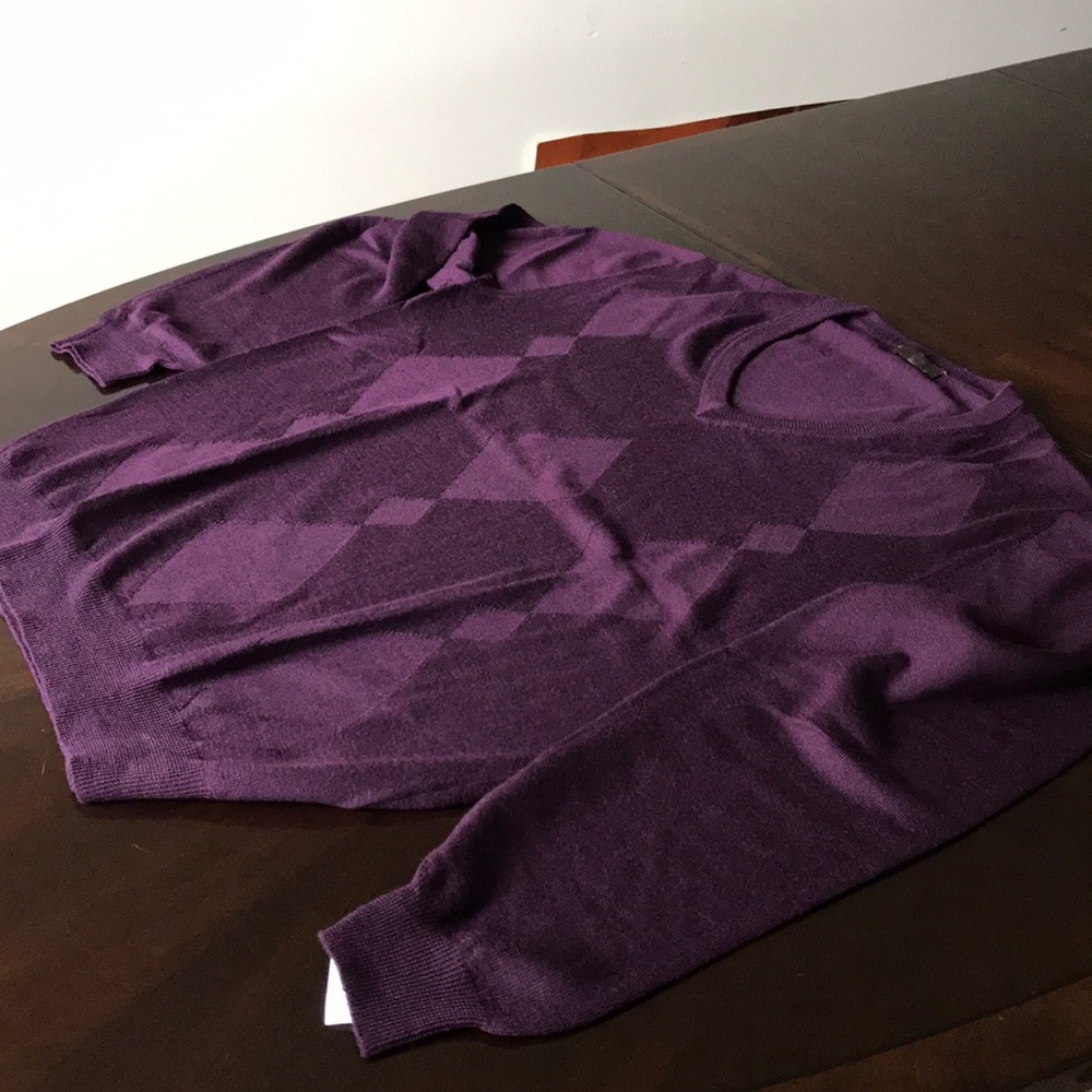 Designer Etro men’s size 2XL purple argyle sweater